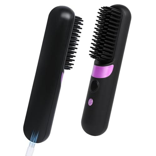 Mini brosse à cheveux électrique rechargeable à chauffage rapide