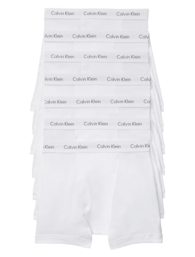 Calvin Klein Men's Cotton Classics 7-pack Boxer Brief, 7 White, Medium