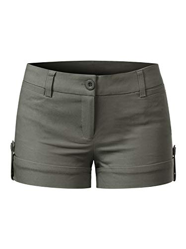 MixMatchy Women's Casual Body Enhancing Comfort Cuffed Shorts - Stretchy