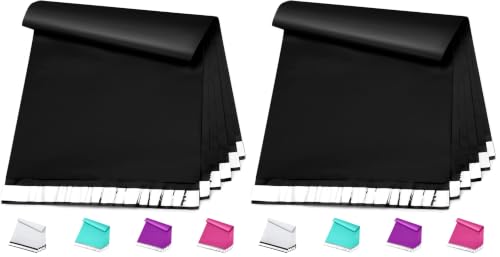 Image of Metronic Black Poly Mailers 14.5x19 Large 200 Pack Self-Seal Shipping Bags, Packaging Envelopes for Small Business, Boutique, Clothing