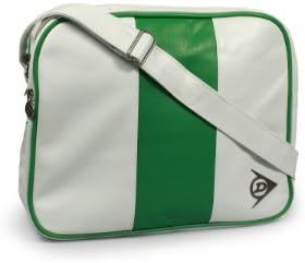 Dunlop GREEN FLASH Double Zip Shoulder Bag White & Green