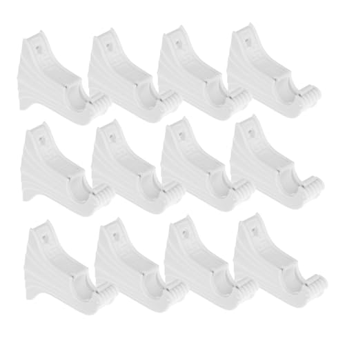 Cabilock 12pcs Wall Mounted Curtain Rod Brackets Rustic Roman Pole Holders for Rods Support for Stable Drapery Hanging Easy Installation Accessories