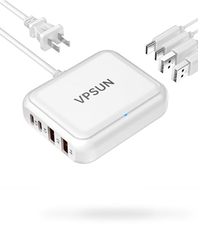 VPSUN USB C Charger 8 Port Block, Fast Charging Station for Multiple Devices,Multiport USB Charging Hub for iPhone,Samsung,Switch,Fan,Speaker,lamp,etc.