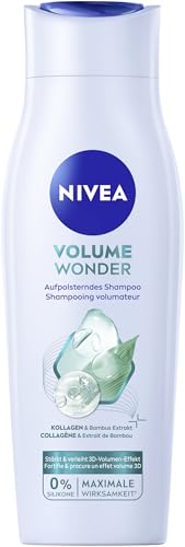 NIVEA Volume Wonder szampon wzmacniający (250 ml), szampon zwiększający objętość z kolagenem i naturalnym ekstraktem z bambusa, bez silikonu* szampon do włosów dla natychmiastowego efektu objętości
