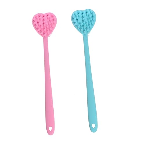 Brosse à manche ergonomique Healvian en silicone pour une exfoliation douce du corps