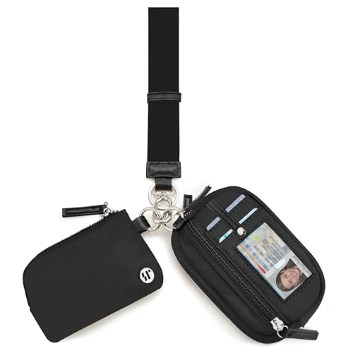 Image of Wallet Wristlet for Women, RFID Wallet Keychain with Dual Pocket | Nylon Wristlet Wallet with Coin Purse, ID Window, Card Holder and Small Wallet Design