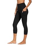GAYHAY Capri Leggings for Women with Pockets - High Waisted Tummy Control Yoga Pants for Workout Run