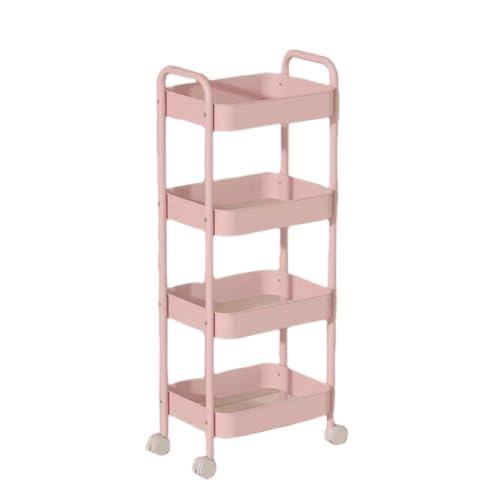 Sarinyキッチンワゴン キャスター付き 隙間収納 収納カート トイレラック 収納ワゴン 小物収納 移動式 組立簡単 省スペース キッチン 台所 洗面所 洗濯室 冷蔵庫横 トイレ 浴室用 (4段-E)