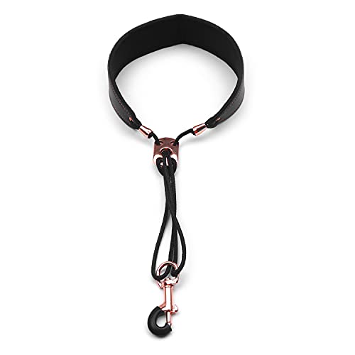 Tomshin Correia de pescoço de saxofone ajustável Correia de saxofone de couro Gancho de metal para c