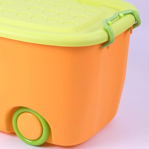 Image of Kodiaq 25 Liters /Toy Storage Organiser /Toy Basket Storage for Kids /Toy Basket Storage Box for Kids Big Size (Pack Of 1 / Stackable /Wheels /Locking Lid & Handle Color may vary)