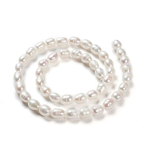Fashewelry - Cuentas de perlas blancas naturales cultivadas en agua dulce irregulares de 6 - 7 mm, para hacer joyas de 36 cm Cover