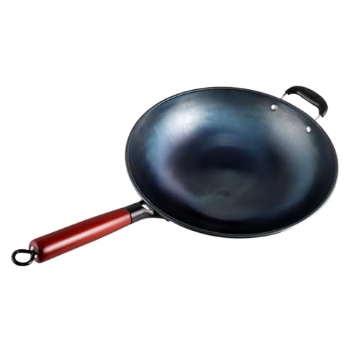 Wok Tradicional de Hierro con Mango de Madera miniatura 1