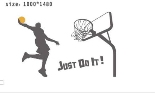 Amazon バスケットボール ウォールアート ウォールステッカー 転写式 スラム ダンク を 連想させる ビッグ デザイン バスケ 好きは必見 Basketball Just Do It ウォールステッカー オンライン通販