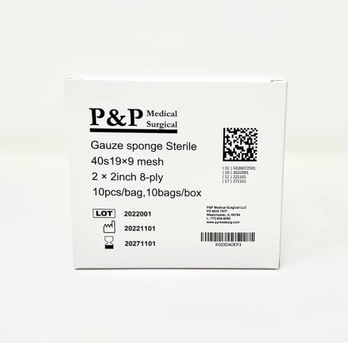 Gasas quirúrgicas estériles de algodón tejidas de alta calidad 8 capas 2"x2" Paquetes de 100, Caja de 500 unidades miniatura 7