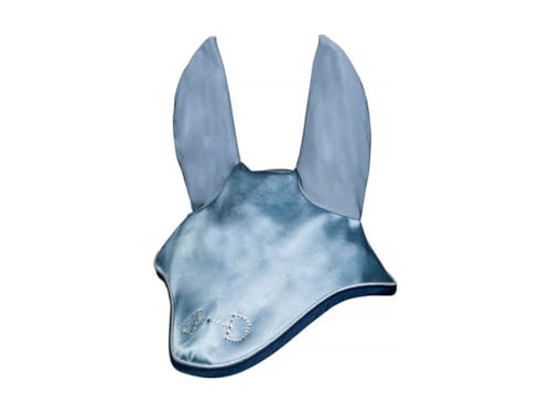 Bonnet anti-mouches HKM Monaco gris-bleu poney pour la protection de votre cheval