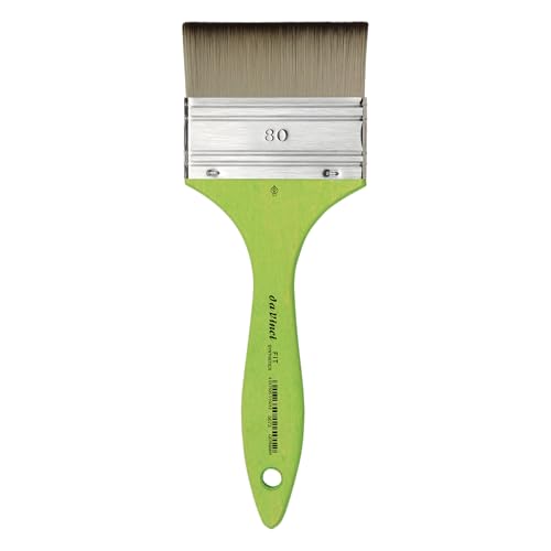 da Vinci Student Series 5073 Fit for School and Hobby Pinsel, Melierer, flach, elastisch, synthetisch, mit grünem, mattem Griff, Größe 80