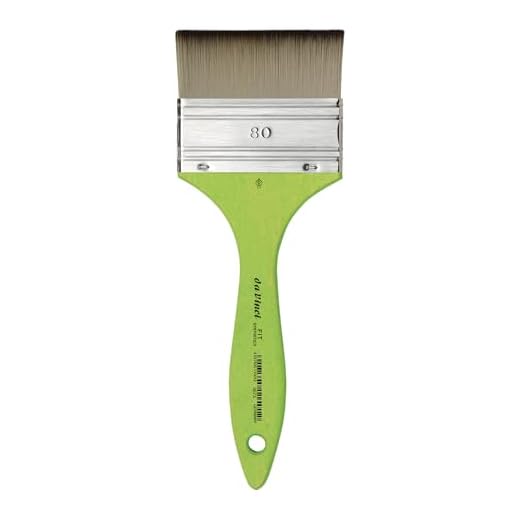 da Vinci Student Series 5073 Fit for School and Hobby Pinsel, Melierer, flach, elastisch, synthetisch, mit grünem, mattem Griff, Größe 80