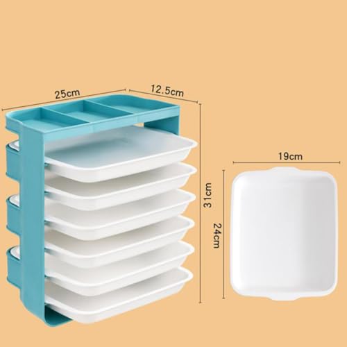 Organizador de cocina de plástico de pared con cajones apilables color verde 3