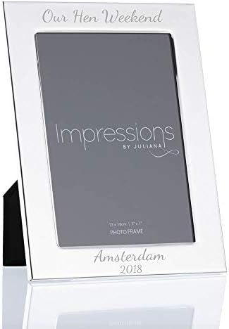 Gift Idea 7: Personalised 5" X 7" Silver Plated Flat Edge Photo Frame With Stand - Engraved With Your Custom Text