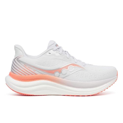 Saucony Women's Triumph 23 Sneaker, White/Wistfu, 7.5