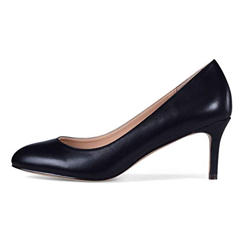 Castamere Womens Round Toe Pumps Stiletto Mid Heels Office Slip-on 6CM Heels