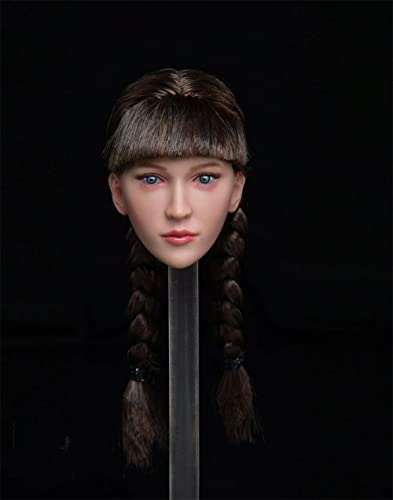 Sculpture tête femme 1/6 tressée idéale pour photographie de figurine