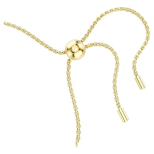 Swarovski Matrix Tennis bracelet, Round cut, White, Gold-tone plated3