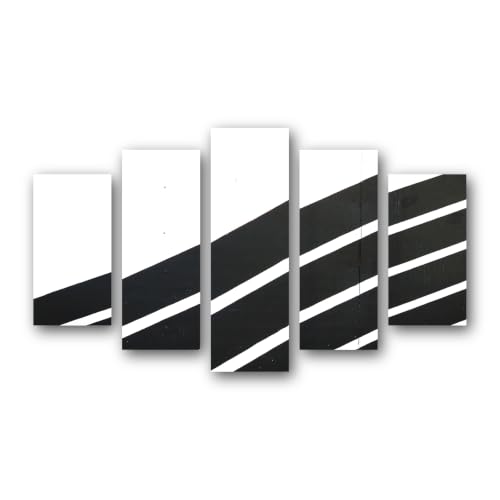 Tableau mural sur toile haut de gamme à rayures diagonales (Lot de 5)