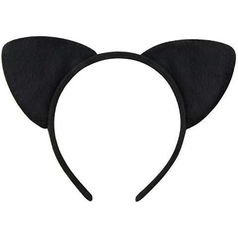 Black Cat Ears Headband Women Ears Costume Kitty Ears Headband for Cosplay Halloween Chriatmas Party Daily Decoration Cover
