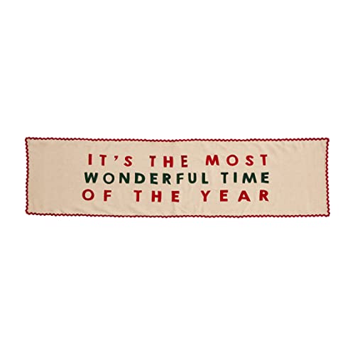 Mud Pie Farm Christmas Table Runner, 18" X 72", Tan #TOP26