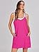 ANRABESS Women Athletic Dress Summer Tennis Workout Active Sports Mini Romper Dress Built in Shorts Travel Vacation Clothes Hot Pink X-Smal
