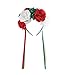 Floral Fall Day of The Dead Flower Crown Festival Headband Rose Mexican Floral Headpiece HC-23 (A-Red Green White)
