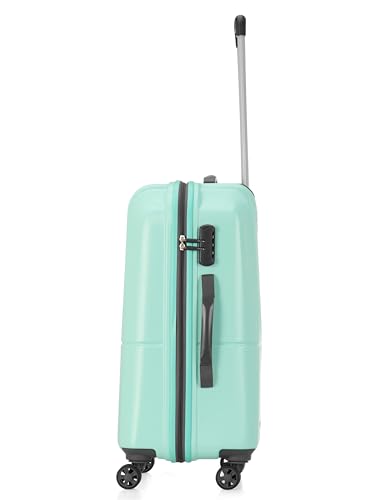 Image of Genie Palm Plus 66cm Trolley Bag, Hard Side 8 Wheel Carry on Luggage - Fresh Mint, Travel Bag for Women