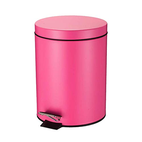 GiniHome can1 Office Bin, Small Kitchen & Bathroom, Waste Basket-Soft Close, Waterproof and Easy to Clean-5 Liter/1.3 Gallon (Purple) Cuboid Step Trash Can with Lids