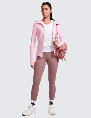 Image of CRZ YOGA Butterluxe Hoodie Jackets Hip Length | Extremely Soft, Athletic, Slim Fit, Full Zip, Back Mesh Vent, Side Zip Pockets, Thumb Holes, for Women