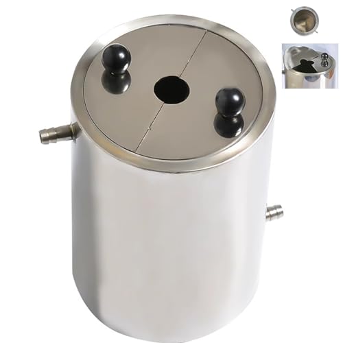 KHZKHC Laboratory Stainless Steel Drum, Double Layer Stainless Steel Barrel, Special Barrel for Laboratory Dispersant Stirrer, 2 Semicircular Covers, Internal Diameter 99mm, Outer 127mm