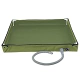 Csafyrt Portable Shower Pan, 31.5x31.5x3.9 Inch Foldable Outdoor Shower Floor with Detachable Drain Pipe, Ideal for Camping, Garden, Sand Toy, Pet, Car