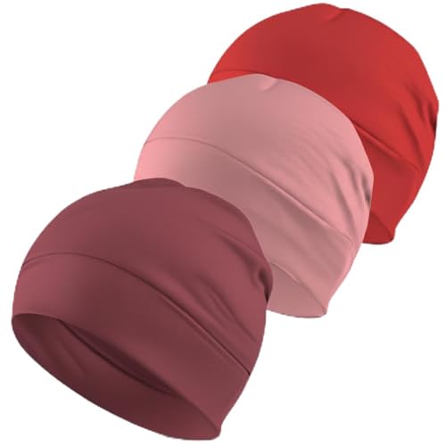 Image of SATKARTAR Cotton Lycra Beanie Skull Cap | Soft, Stretchable Sleep Hat & Helmet Liner | Ideal for Biking, Cycling & Sports - Unisex