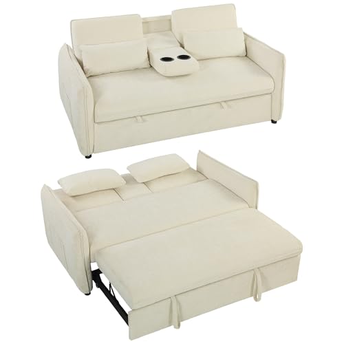 HOMCOM Canapé Convertible 2 Places 3 en 1, canapé-lit clic clac en Chenille avec Dossier...