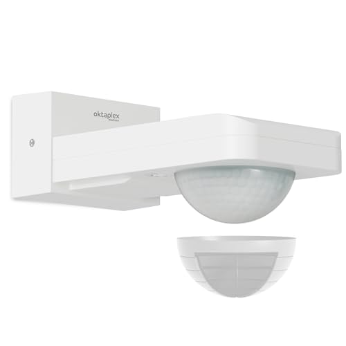 Oktaplex Tea Detector de Movimiento Exterior 360 Grados Blanco Ajustable IP65 Sensor de Movimiento Infrarrojo Alcance 9m 230V Aparente