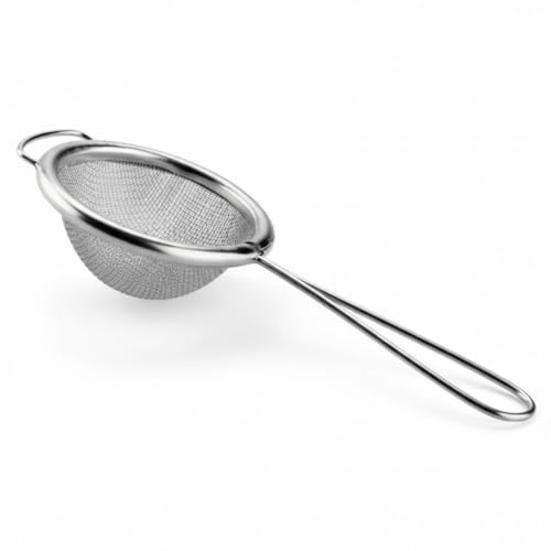 Paslanmaz Çelik Çay Süzgeci, İnce Tel Örgü, Ergonomik Saplı, 5 cm Filtre Çapı