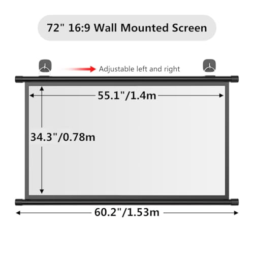 Écran de projection portable 72" 16:9 à défilement manuel pour home cinéma - 8