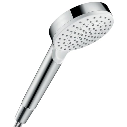 hansgrohe wassersparender Duschkopf Crometta, Sparduschkopf, Duschbrause, Weiß/Chrom