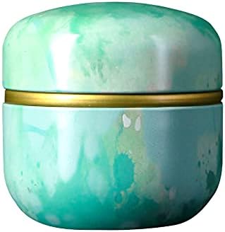 Topwon Body Powder Container with Powder Puff for Baby Women Talc Free Dusting Loose Powder Case Home Travel Powder Box (Green)