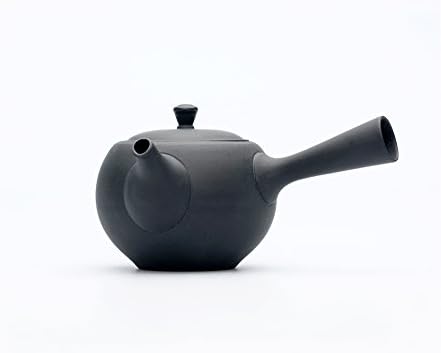 Azmaya Tokoname Teapot - Black Unglazed Ceramic 225ml Round Kyusu
