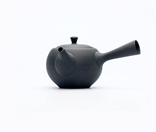 Azmaya Tokoname Teapot - Black Unglazed Ceramic 225Ml Round Kyusu #TOP2