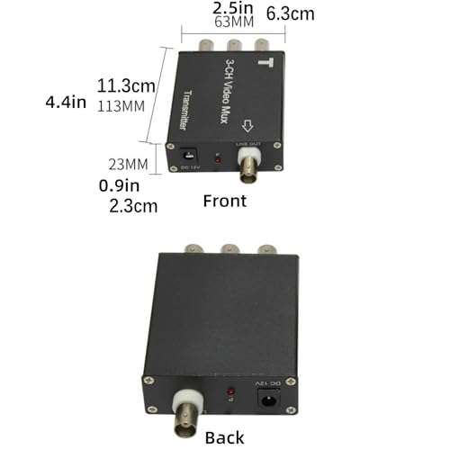 Video Multiplexer 3 Channel Video Coaxial Multiplexer for Security Camera - Thumbnail 3