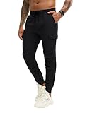 HOTake Men's Cargo Joggers Pants Cargo Sweatpants for Men Gym Pants Men's Cargo Pants Black Medium