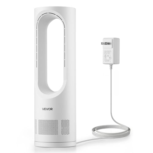 VEVOR Desk Fan Bladeless, 17 inch Office Table Fan Small Quite, 5 Speeds Adjustment, 0-9H Timer, 60-Degree Oscillation, Touch Control, Easy to Clean, Portable for Office, Living Room, Bedroom by VEVOR - Used condition - CA$35.56