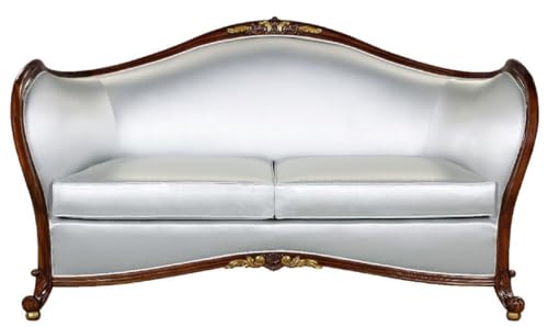 Casa Padrino Luxus Barock Sofa Silber/Dunkelbraun/Gold - Prunkvolles Wohnzimmer Sofa im Barockstil - Barock Wohnzimmer Möbel - Edel & Prunkvoll – Bild 4